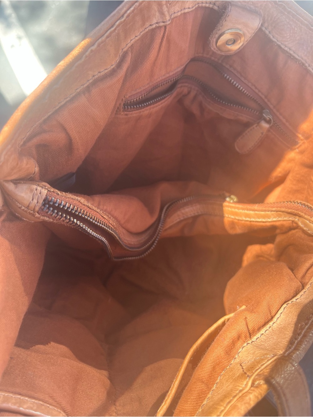 Woven Leather Tote Bag in Tan - Picture 5 of 8
